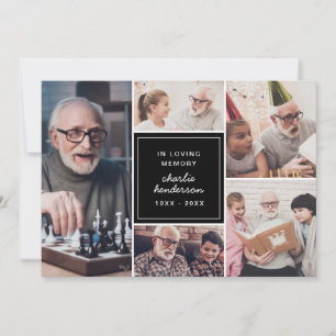 Modern Love & Thanks 6-Photo Funeral/Bereavement Thank You Card