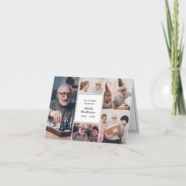 Modern Love & Thanks 7-Photo Funeral/Bereavement Thank You Card (Front)