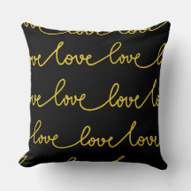 Modern love typography Black & yellow home decor