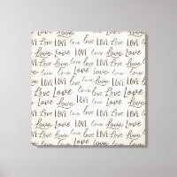 Modern "Love" Typography on Parchment,
