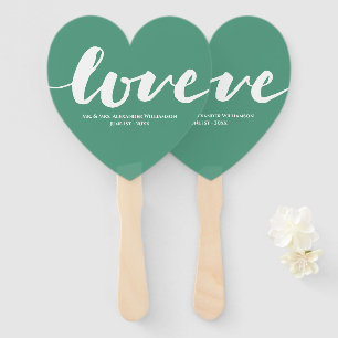 Modern Love Typography Wedding Hand Fan