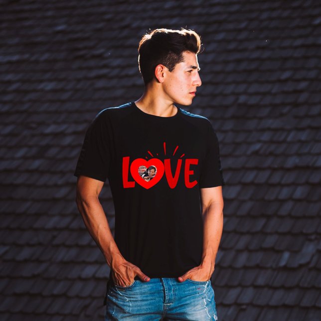 Modern Love Valentines Day custom photo T-Shirt (Creator Uploaded)