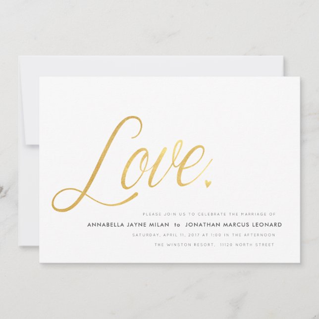 Modern Love Wedding Invitation (Front)