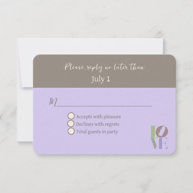 Modern LOVE Wedding RSVP Invitation (Front)