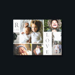 Modern Love White Colour Block Family Photo Collag Canvas Print<br><div class="desc">Modern Love White and Grey Colour Block Family Photo Collage Christmas & New Year Canvas Wall Art - with personalised Love Word, family last name, year, and initial letter, all arranged in an elegant grid layout. This modern and sleek design displays 6 of your own pictures beautifully. Available in several...</div>