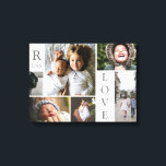Modern Love White Colour Block Family Photo Collag Canvas Print<br><div class="desc">Modern Love White and Grey Colour Block Family Photo Collage Christmas & New Year Canvas Wall Art - with personalised Love Word, family last name, year, and initial letter, all arranged in an elegant grid layout. This modern and sleek design displays 6 of your own pictures beautifully. Available in several...</div>