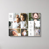 Modern Love White Colour Block Family Photo Collag