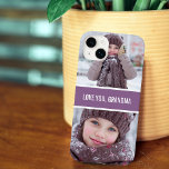 Modern Love You Grandma 2 Photos Purple Case-Mate iPhone Case<br><div class="desc">Beautiful modern design iPhone case features 2 of your favourite photos on top and on the bottom with a purple stripe in the middle with typography. Customise the typography.</div>