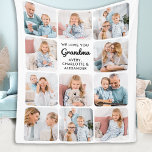 Modern Love You Grandma Custom 11 Photo Collage Fleece Blanket<br><div class="desc">Celebrate your grandmother with a custom photo collage blanket in a modern design. This unique grandma picture blanket is the perfect gift whether it's a birthday, Mothers day, Grandparents day or Christmas. Personalise this photo collage blanket for your favourite grandmother, grandfather, grandpa or nana. This grandparents blanket has space for...</div>