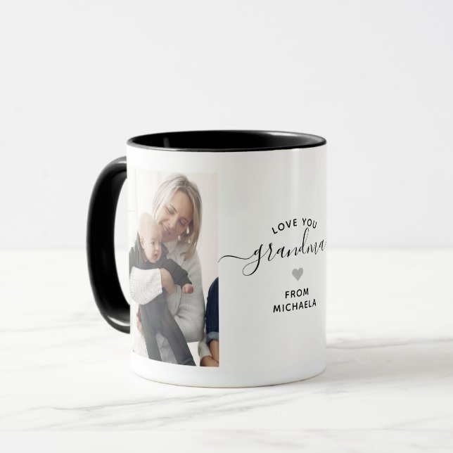 Modern Love You Grandma/Nana/Granny/Other 2-Photo Mug (Front Left)