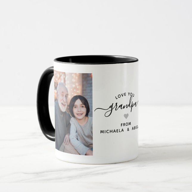 Modern Love You Grandpa/Grampy/Other 2-Photo Mug (Front Left)
