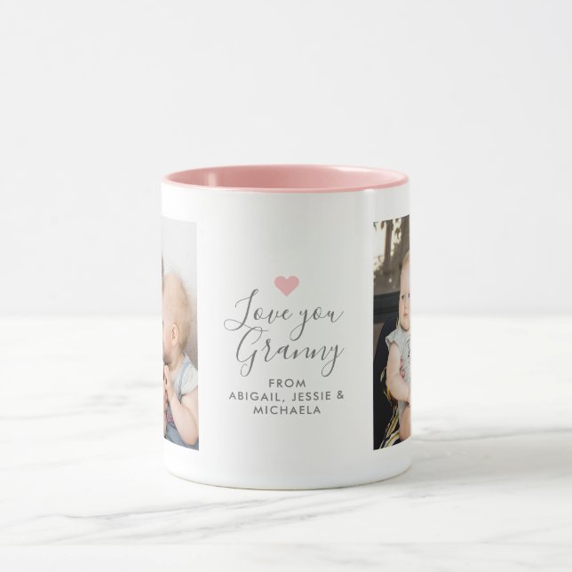 Modern "Love you Granny" 2-Photo Mug (Center)