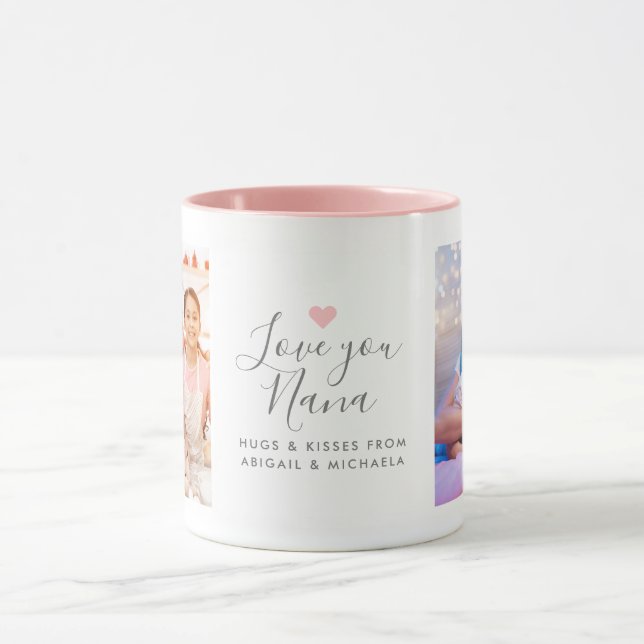 Modern "Love you Nana" 2-Photo Mug (Center)
