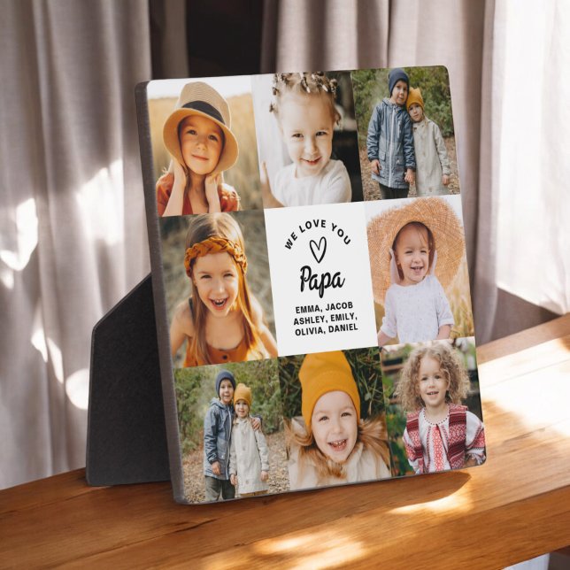 Modern Love You Papa Collage Instagram Photo  Plaque (Creator Uploaded)