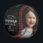 Modern Love You To The Outfield & Back 2-Photo Baseball<br><div class="desc">Hit a home run with this personalised photo baseball, a perfect gift for any occasion. This unique baseball features a high-quality print of two of your favourite photos and a personal heartfelt message, making it a memorable keepsake that celebrates the love and connection you share with someone special. The baseball's...</div>