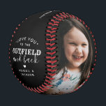 Modern Love You To The Outfield & Back 2-Photo Baseball<br><div class="desc">Hit a home run with this personalised photo baseball, a perfect gift for any occasion. This unique baseball features a high-quality print of two of your favourite photos and a personal heartfelt message, making it a memorable keepsake that celebrates the love and connection you share with someone special. The baseball's...</div>