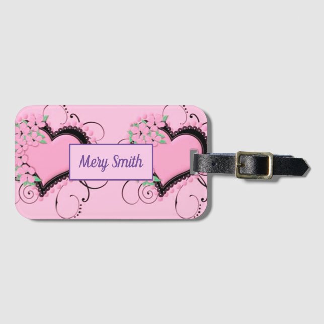 Modern Love Your Name Luggage Tag (Front Horizontal)