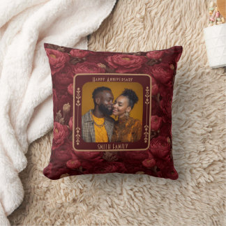 Modern Lovebird 5Th Anniversary Throw Pillow