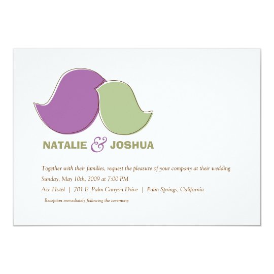 Modern Lovebirds, Sage and Lavender Card