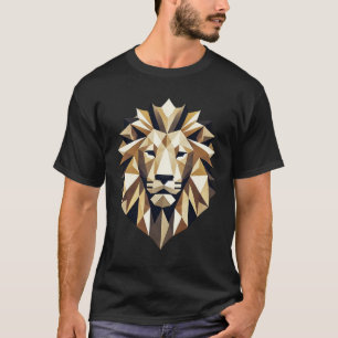 Modern Low-Poly Geometric Lion Head T-Shirt