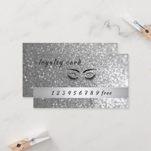 Modern loyalty card  glittery eyelashes & eyebrows
