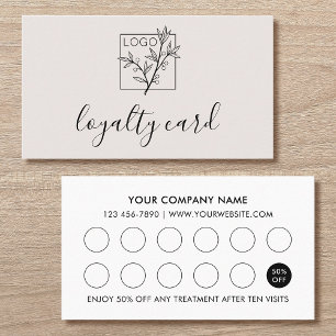 Modern Loyalty Card Logo 10 Slots Off-White