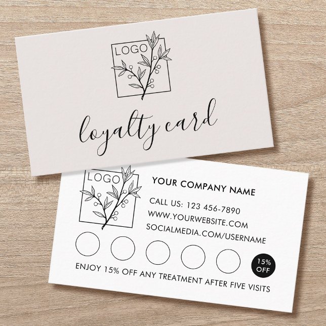 Modern Loyalty Card Logo 5 Slots Off-White (Creator Uploaded)