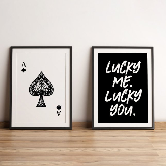 Modern Lucky Ace Playing Cards Black & White (Creator Uploaded)