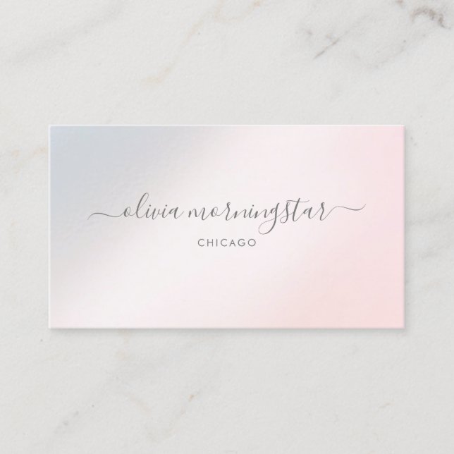 Modern Luminous Blush Minimalist Business Card (Front)