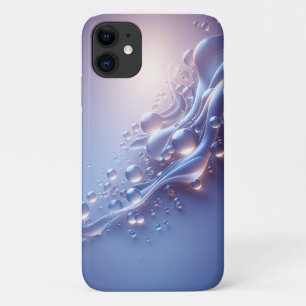 Modern Luminous Liquid Bubbles Art - Elegant Purpl iPhone 11 Case