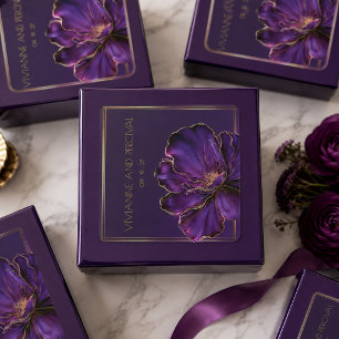 Modern Luminous Violets Purple Wedding  Square Sticker