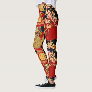 Modern lunar new year modern asian pattern leggings