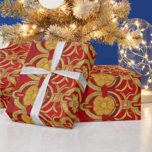 Modern lunar new year modern asian pattern wrapping paper