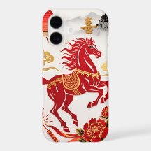 Modern Lunar Papercut Horse — Custom iPhone Case