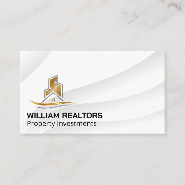 Modern Lux Real Estate Logo Business Card (Front)