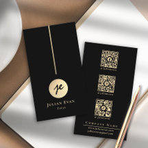 Modern Luxe Black & Gold Monogram Social Media