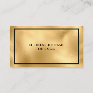 Modern Luxe Faux Gold Foil Metallic Business Card