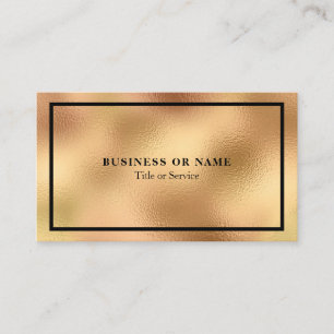 Modern Luxe Faux Gold Foil Metallic Business Card