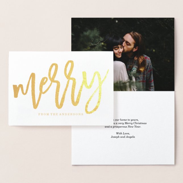 Modern Luxe | Gold Foil Holiday Photo Card (Display)