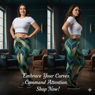 Modern Luxe Gradient Waves Leggings