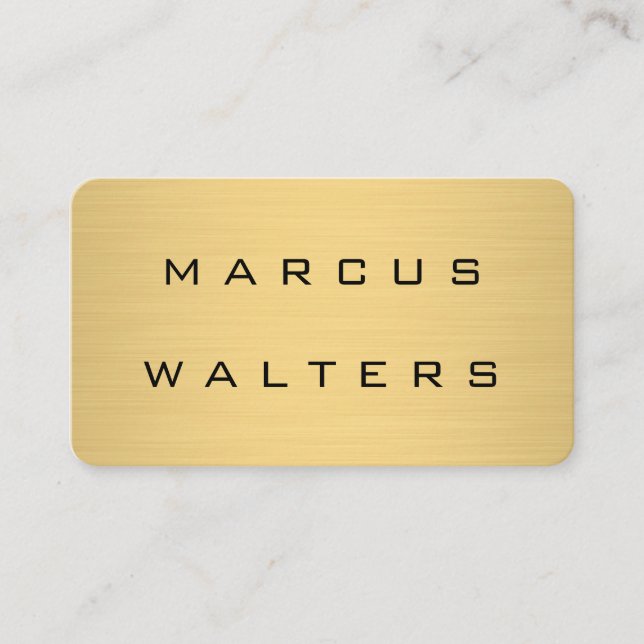 Modern Luxe Metallic Business Card (Front)