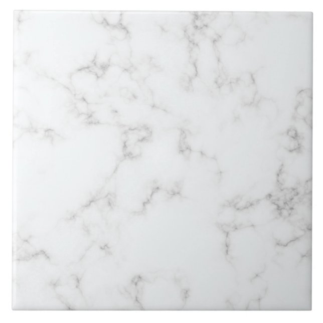Modern Luxe Minimalist White Marble  Tile (Front)