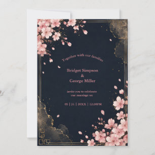 Modern Luxe Sakura Wedding Blossom Invitation