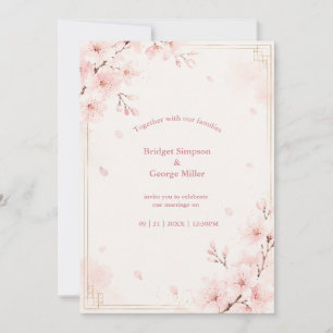 Modern Luxe Sakura Wedding Blossom Invitation