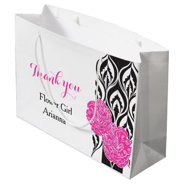 Modern luxe wedding flower girl favour gift bag (Back Angled)
