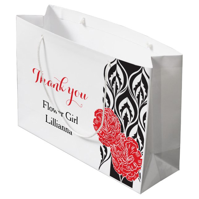 Modern luxe wedding flower girl favour gift bag (Back Angled)