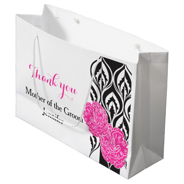 Modern luxe wedding grooms mother favour gift bag (Front Angled)