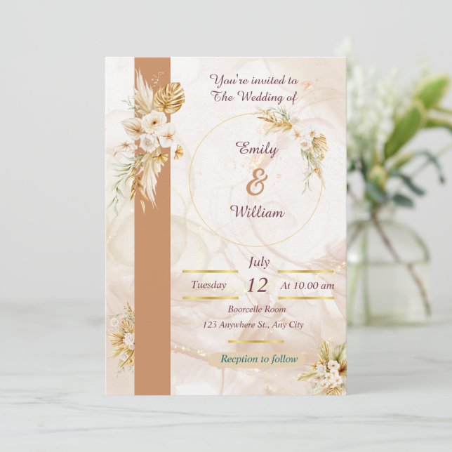 Modern Luxe Wedding Invitation (Standing Front)