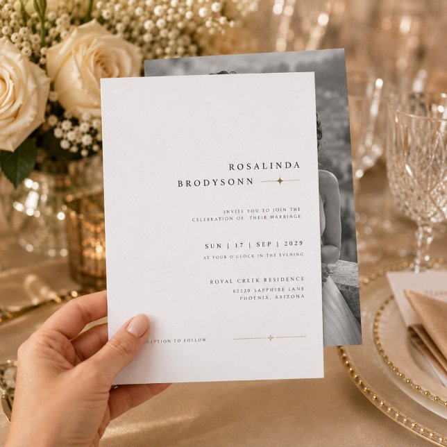 Modern Luxe Wedding Invitation with Photo (Creator Uploaded)