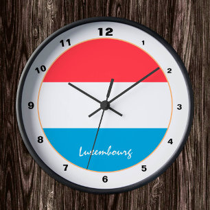 Modern Luxembourg Flag, Luxembourg trendy Home Round Clock